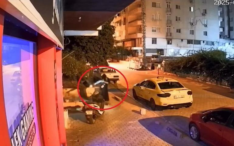 İş yerine ateş açıp patenle kayarak kaçtı