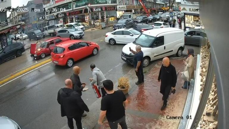 Otomobilin alev alması kamerada