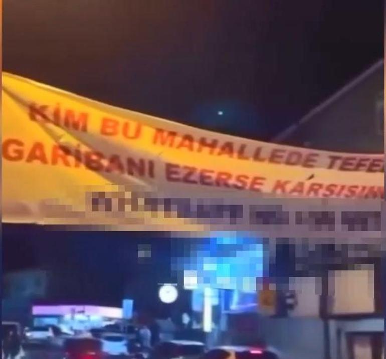 Ümraniyede pankartlı tehdit şüphelileri yakalandı
