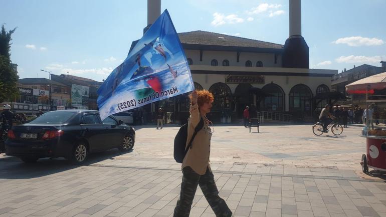 Gazzeye destek için İstanbul’dan Kudüs’e başlattığı yürüyüşte Düzceye ulaştı