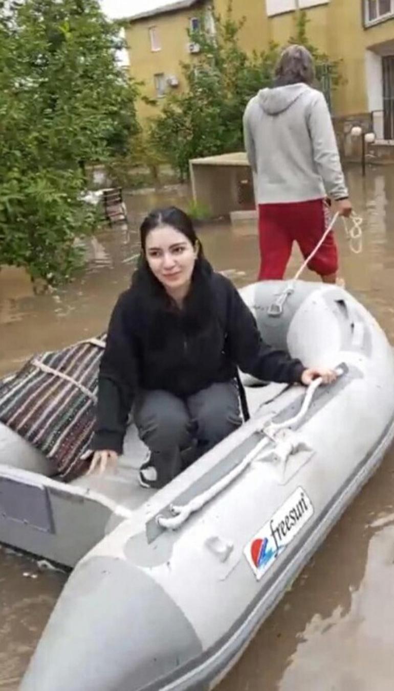 Muğlada sağanak; oteli su bastı, deniz kahverengine döndü