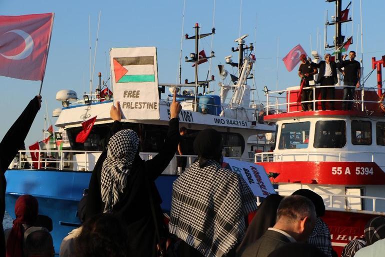 Samsun’da Filistin’e destek için tekneler kortej oluşturdu