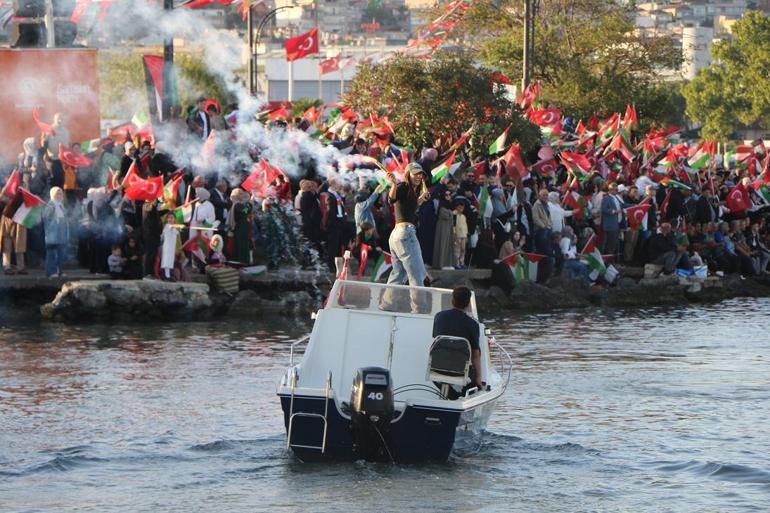 Samsun’da Filistin’e destek için tekneler kortej oluşturdu