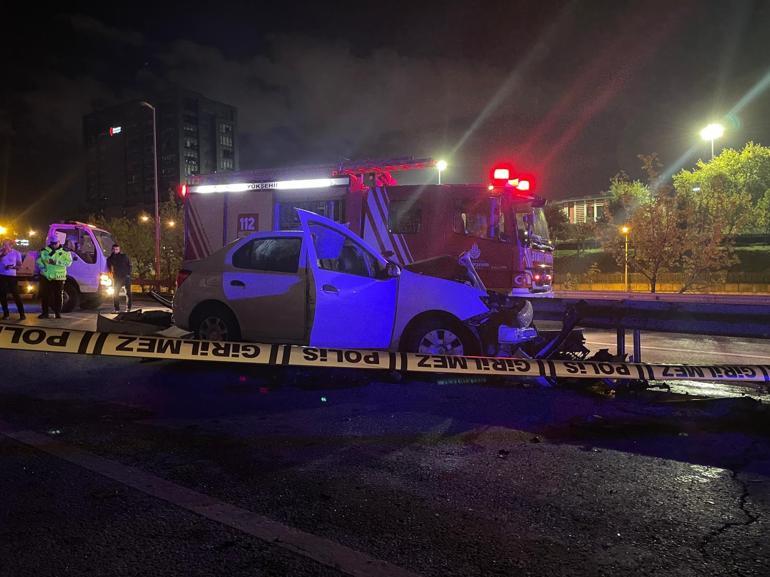 Ümraniye’de otomobil bariyere çarptı: 1 ölü, 1 ağır yaralı