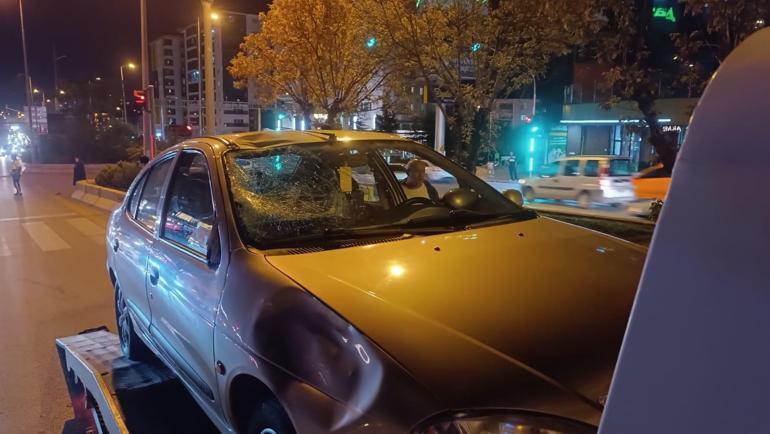 Kırıkkale’de otomobilin çarptığı yaya yaralandı; kaza anı kamerada