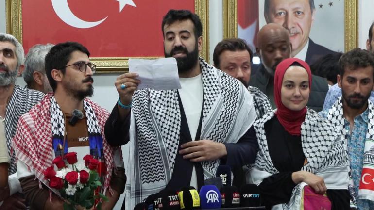 Küresel Sumud Filosu teknelerinde alıkonulan 20 kişi İstanbul’a geldi