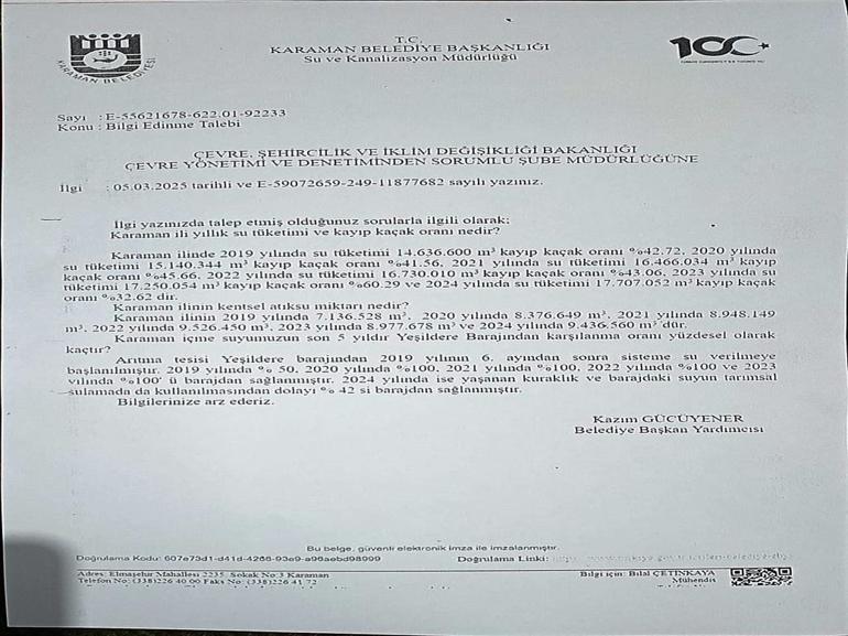 Karamanda OSBnin, şebeke hattından kaçak su kullanıldığı iddiasıyla suç duyurusu