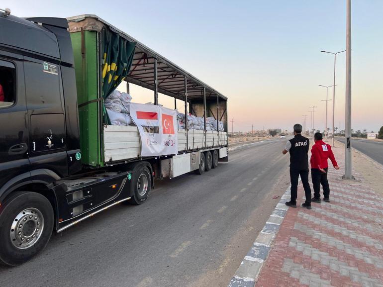 AFAD’dan Gazze’ye bugün 17 TIR gıda ve 3 TIR battaniye yardımı yapılacak