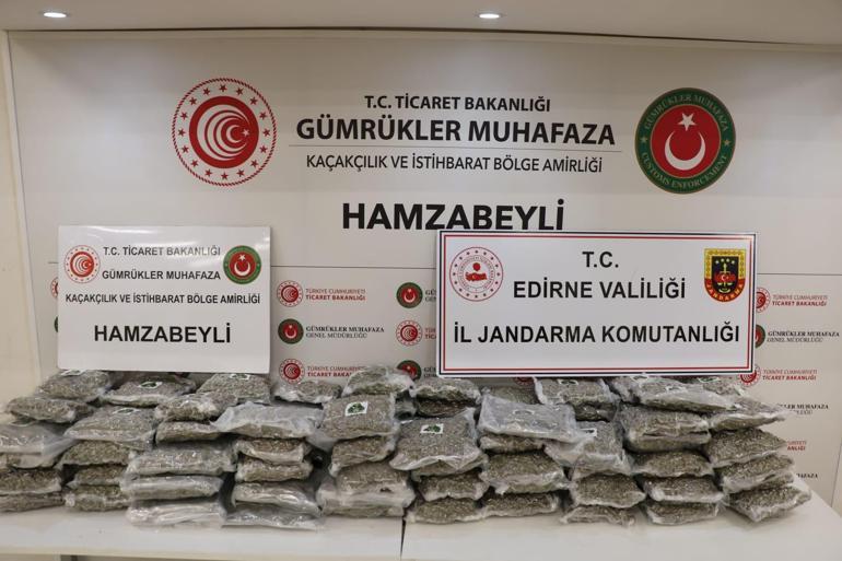 Edirne Hamzabeyli Gümrük Kapısında 105 kilo esrar ele geçirildi