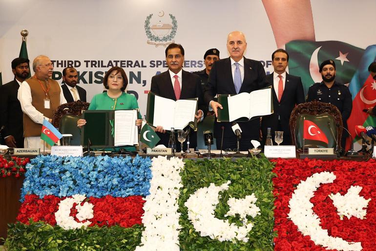 TBMM Başkanı Kurtulmuş, ‘Azerbaycan, Pakistan ve Türkiye Üçlü Parlamento Başkanları Toplantısı’ kapanışında konuştu