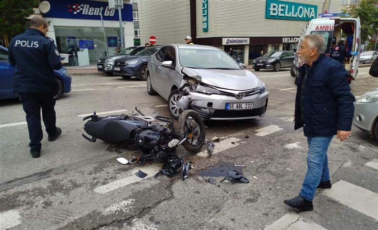 Otomobil ile motosiklet çarpıştı; 1 yaralı