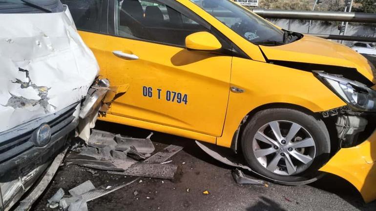 Ankarada 6 araçlı zincirleme kaza: 6 yaralı