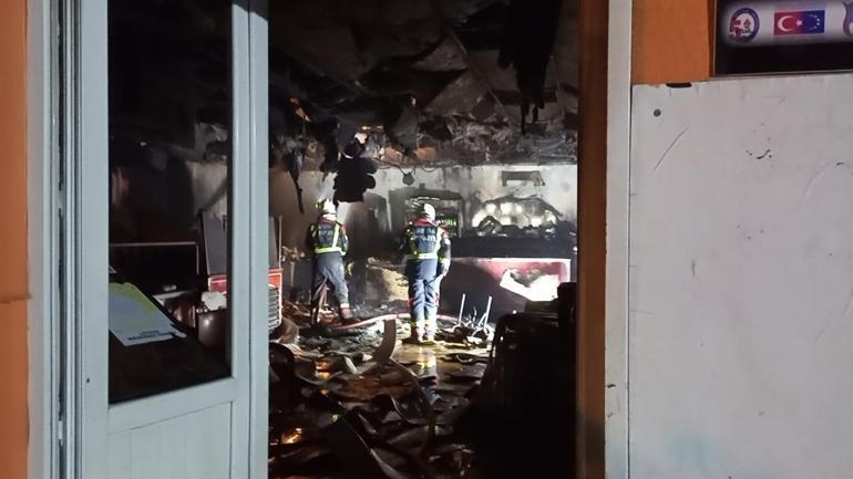 Aydın’da okul kantininde çıkan yangın büyümeden söndürüldü