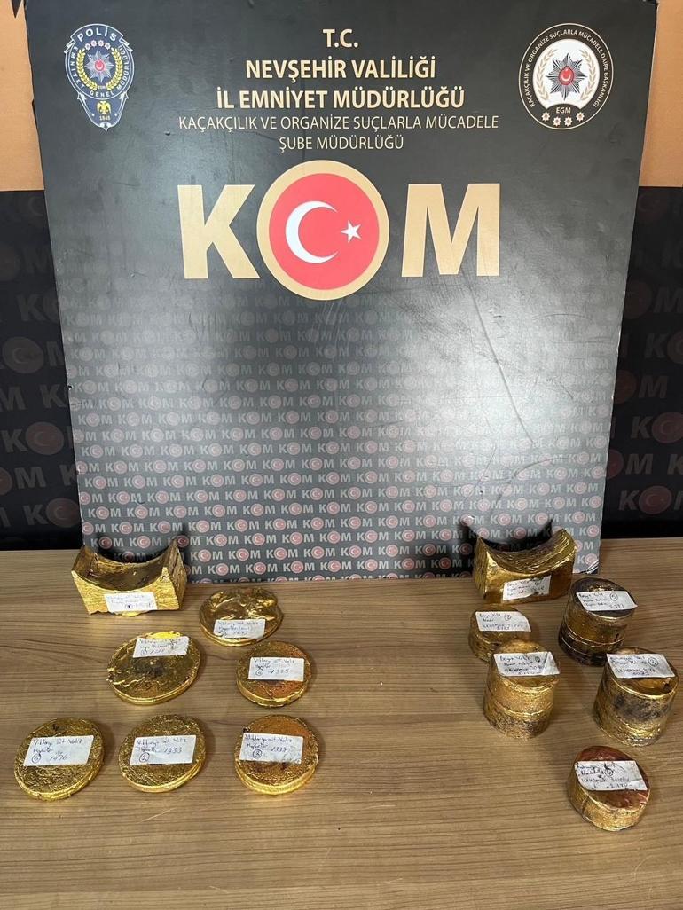 Nevşehirde 61 kilo 121 gram kaçak altın ele geçirildi