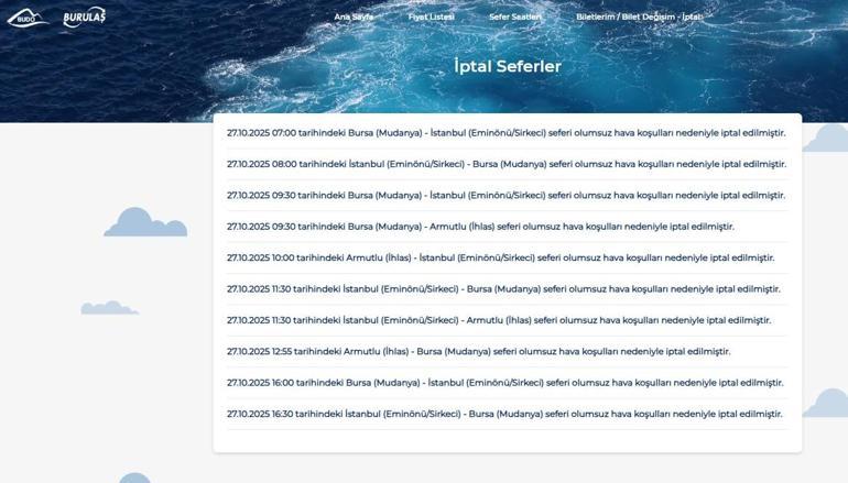 BUDOnun 10 seferi iptal edildi