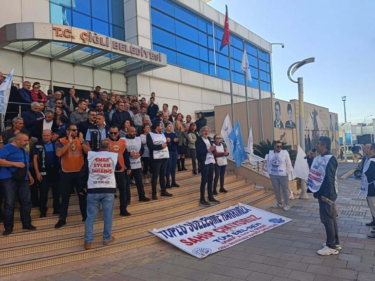 Çiğli Belediyesinde memurlar eylemde