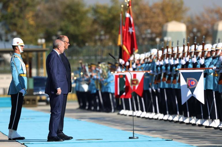 Cumhurbaşkanı Erdoğan, Almanya Başbakanı Merzi resmi törenle karşıladı