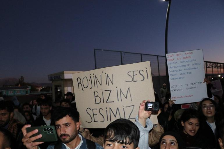 Öğrencilerin Rojin için başlattıkları eyleme acılı baba Kabaiş de destek verdi