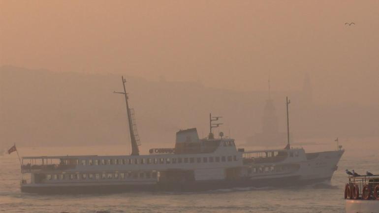 İstanbulda etkili olan sis havadan görüntülendi