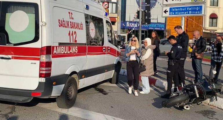 Fatihte otomobile çarpan motosiklet sürücüsü yaralandı