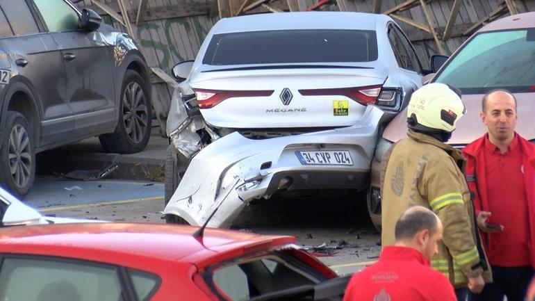 Bahçelievlerde 9 araca çarpan cip 5 metreden boşluğa düştü; sürücü yaralandı