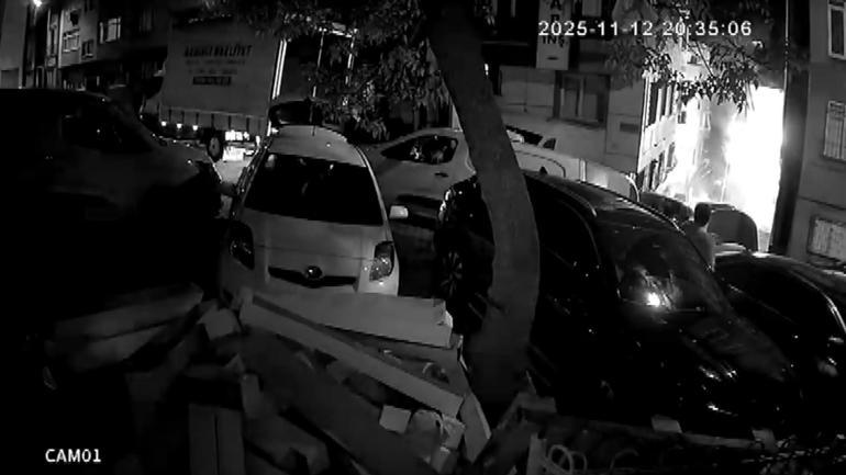 Kağıthanede 6 katlı binada patlama anına ilişkin yeni görüntüler; molozlar yola savruldu