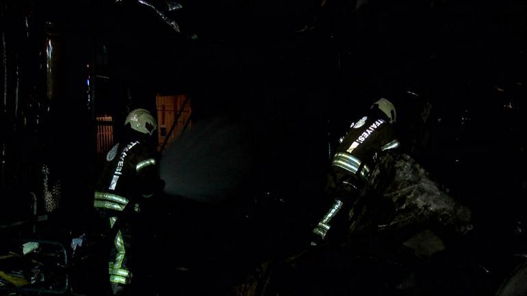 Başakşehirde işçilerin ısınmak için yaktığı soba yangına neden oldu