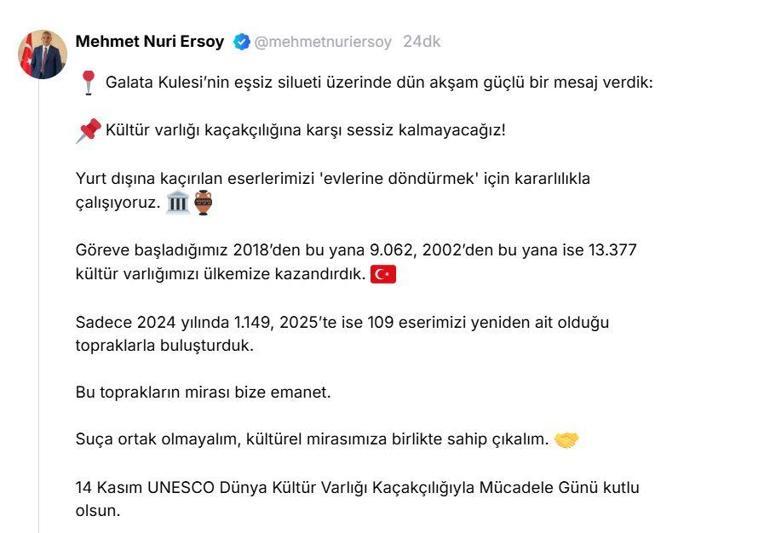 Galata Kulesinde kültür varlığı kaçakçılığına karşı farkındalık mesajı