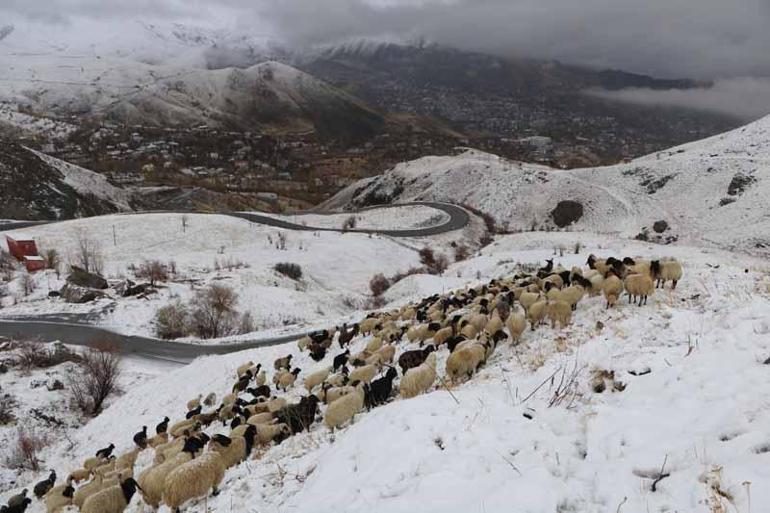 Hakkaride kar yağışı