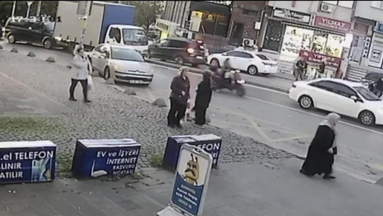 Ataşehirde kamyonetin otobüs durağına daldığı anlar kamerada