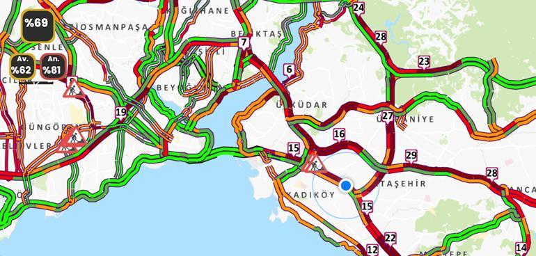 İstanbulda haftanın ilk iş gününde trafik yoğunluğu