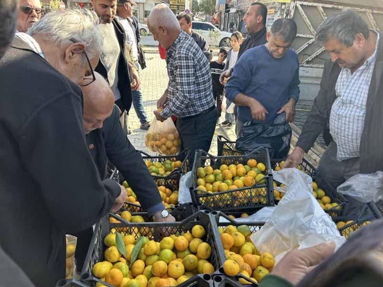 Hatayda üreticiler, alıcı çıkmayan tonlarca mandalinayı ücretsiz dağıttı