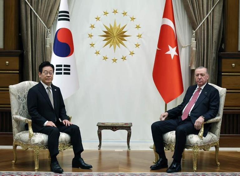 Cumhurbaşkanı Erdoğan, Güney Kore Cumhurbaşkanı Leeyi resmi törenle karşıladı