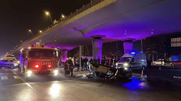 Kayseride polisin ‘dur’ ihtarına uymayan sürücü otomobille takla attı: 2 yaralı