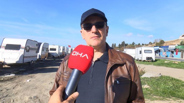 Beylikdüzünde sahil şeridi karavan parkına döndü; mahalleli tepkili