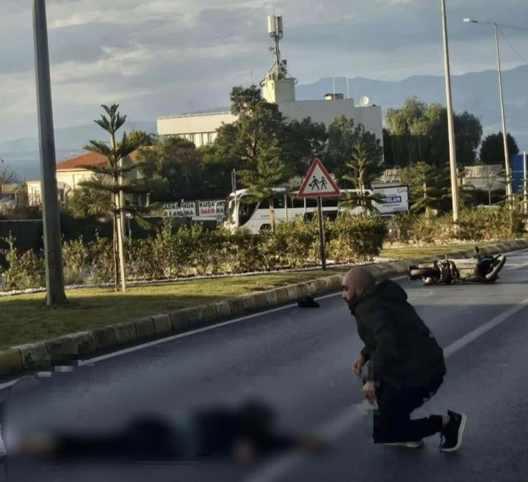 Kuşadası’nda motosiklet refüje çarptı; 1 ölü, 1 ağır yaralı