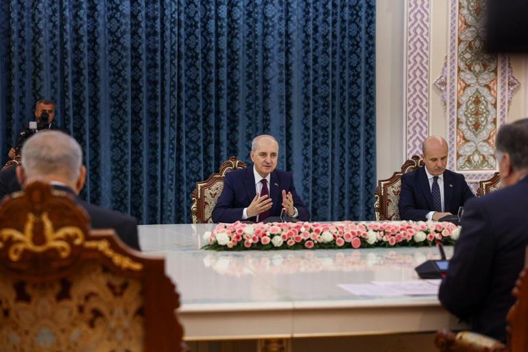 Tacikistan Cumhurbaşkanı Rahman, TBMM Başkanı Kurtulmuş’u kabul etti