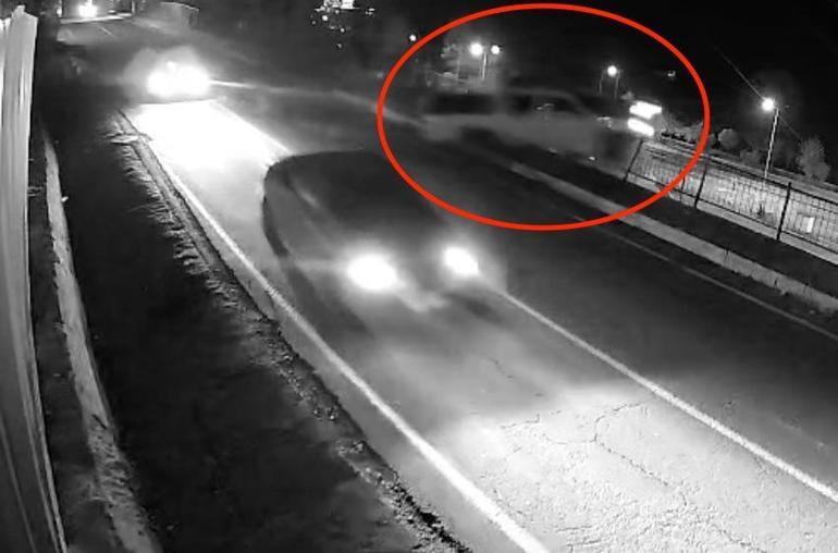 Şantiyeye uçan kamyonetin sürücüsünün öldüğü kaza kamerada