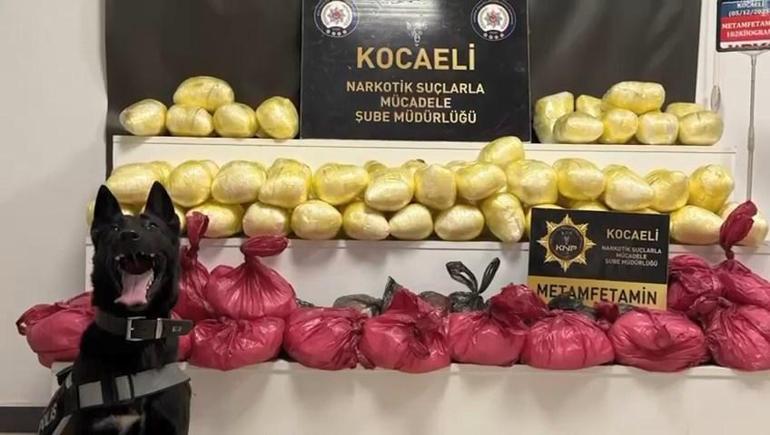 TIRa yüklü asfalt silindir makinesine gizlenmiş 102 kilo metamfetamin ele geçirildi