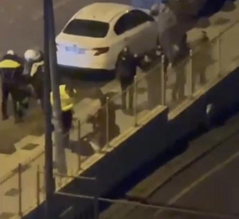 Küçükçekmecede polise mukavemet gösteren alkollü sürücü gözaltına alındı