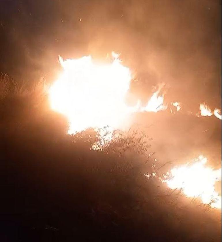 Hatayda çalılık alanda çıkan yangın söndürüldü