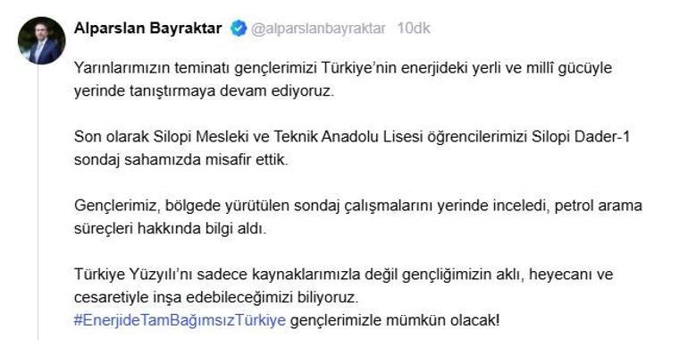 Bakan Bayraktar: Enerjide tam bağımsız Türkiye, gençlerimizle mümkün olacak