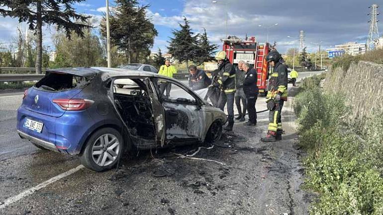 Samsunsporlu futbolcu Musabanın kullandığı araç alev aldı