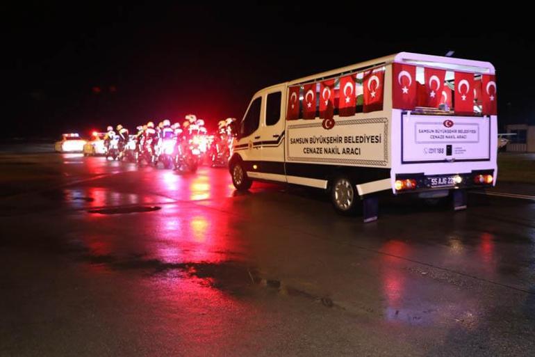 Şehit polis memurunun cenazesi, Samsun’a getirildi
