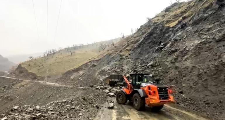 Batmanda heyelan nedeniyle kapanan yollar açıldı