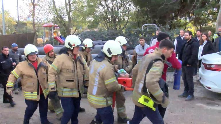 Kadıköyde inşaat işçisi düştüğü çukurdan yaralı olarak çıkarıldı