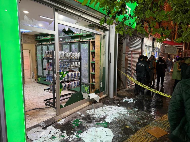 Markete patlayıcı madde atıp kaçan şüpheli aranıyor