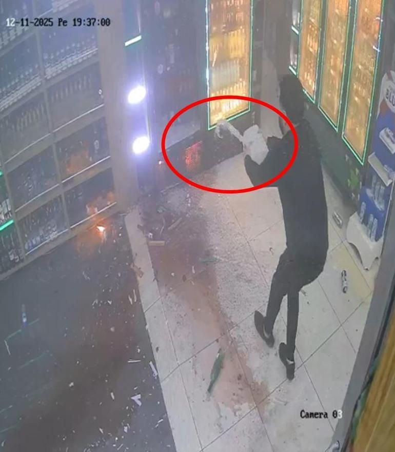 Markete patlayıcı madde atıp kaçan şüpheli aranıyor