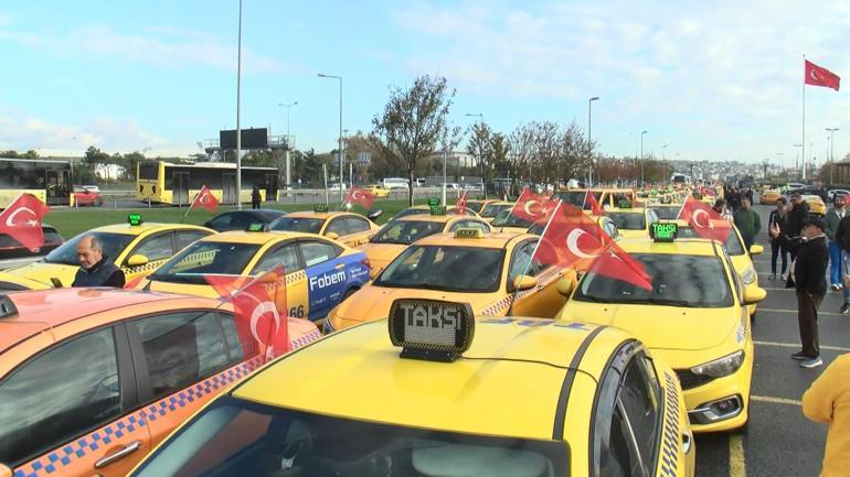 İstanbulda taksicilerden korsan taşımacılığa karşı konvoylu eylem