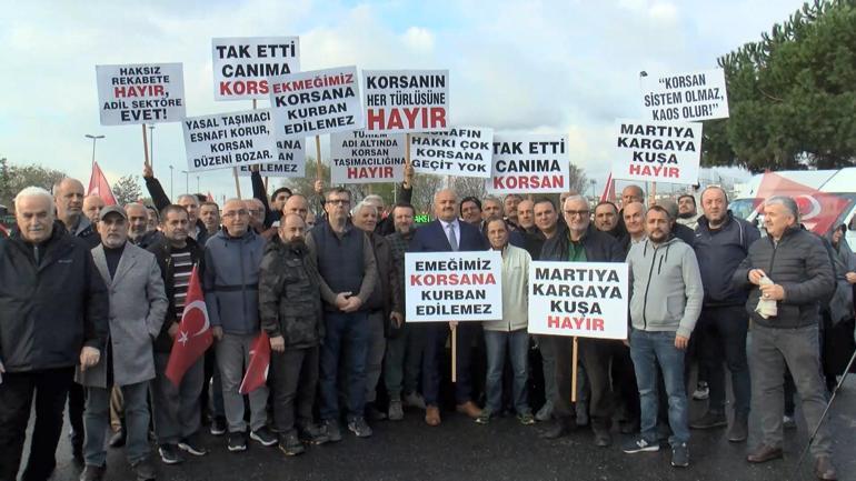 İstanbulda taksicilerden korsan taşımacılığa karşı konvoylu eylem